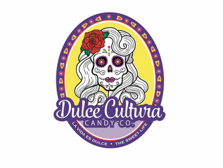 DULCE CULTURA CANDY CO. LA VIDA ES DULCE· THE SWEET LIFE logo