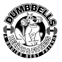 DUMBBELLS HEALTH AND FITNESS A BODIES BEST FRIEND logo