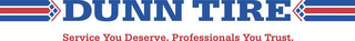 DUNN TIRE SERVICE YOU DESERVE. PROFESSIONALS YOU TRUST. logo