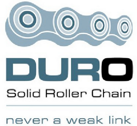 DURO SOLID ROLLER CHAIN NEVER A WEAK LINK logo