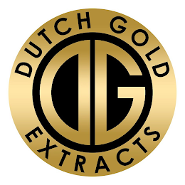 "DUTCH GOLD EXTRACTS" AND BACK-TO-BACK LETTERS "D" AND "G" logo