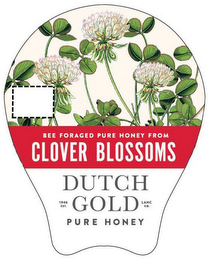DUTCH GOLD PURE HONEY BEE FORAGED PURE HONEY FROM CLOVER BLOSSOMS 1946 EST. LANC CO. logo