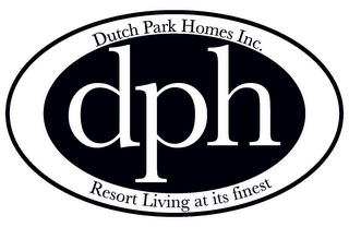 DUTCH PARK HOMES INC. DPH RESORT LIVING AT ITS FINEST logo