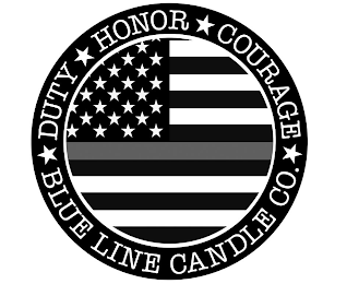 DUTY HONOR COURAGE BLUE LINE CANDLE CO. logo