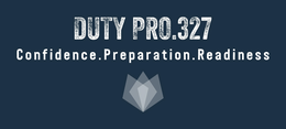 DUTY PRO.327 CONFIDENCE. PREPARATION. READINESS logo