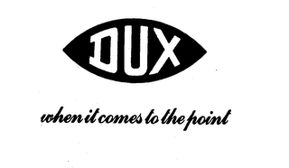 DUX WHEN IT COMES TO THE POINT logo