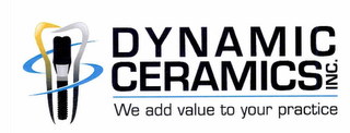 DYNAMIC CERAM ICS INC. WE ADD VALUE TO YOUR PRACTICE logo