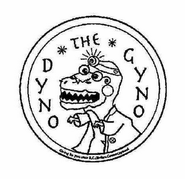 DYNO THE GYNO CARING FOR YOU SINCE B.C.  (BEFORE CONTRACEPTION) logo