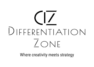 DZ DIFFERENTIATION ZONE WHERE CREATIVITY MEETS STRATEGY logo