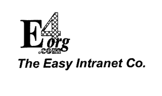 E 4 ORG.COM THE EASY INTRANET CO. logo