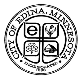 E CITY OF EDINA, MINNESOTA INCORPORATED 1888 logo