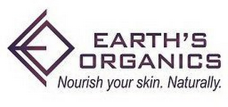 E EARTH'S ORGANICS NOURISH YOUR SKIN. NATURALLY. logo
