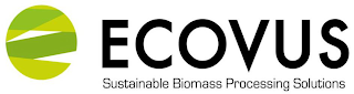 E ECOVUS SUSTAINABLE BIOMASS PROCESSING SOLUTIONS logo