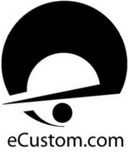 E ECUSTOM.COM logo