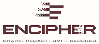 E ENCIPHER SHARE. REDACT. OMIT. SECURED. logo