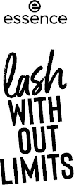 E ESSENCE LASH WITH OUT LIMITS logo
