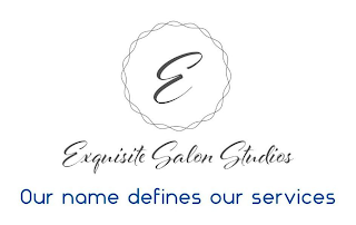 E EXQUISITE SALON STUDIOS OUR NAME DEFINES OUR SERVICES logo