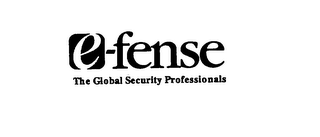E-FENSE THE GLOBAL SECURITY PROFESSIONALS logo