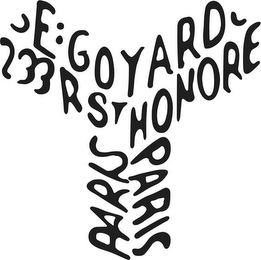 E GOYARD 233 R ST HONORE PARIS logo