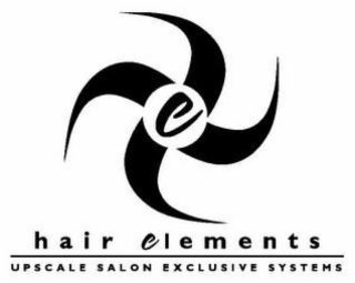 E HAIR ELEMENTS UPSCALE SALON EXCLUSIVE SYSTEMS logo