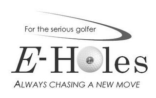 E-HOLES FOR THE SERIOUS GOLFER ALWAYS CHASING A NEW MOVE logo