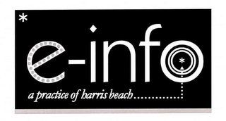 E-INFO A PRACTICE OF HARRIS BEACH logo