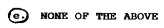 E. NONE OF THE ABOVE logo