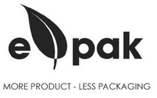E PAK MORE PRODUCT - LESS PACKAGING logo