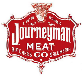 E. PETER SEGHESIO JOURNEYMAN MEAT CO BUTCHER & SALUMERIA logo
