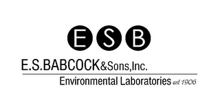 E S B E.S.BABCOCK&SONS,INC. ENVIRONMENTAL LABORATORIES EST. 1906 logo