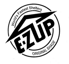 E-Z UP WORLD'S FASTEST SHELTERS ORIGINAL SHADE logo
