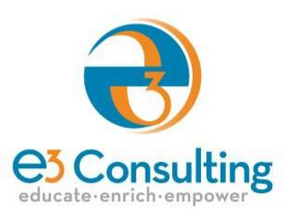 E3 E3 CONSULTING EDUCATE ENRICH EMPOWER logo