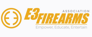 E3 E3 FIREARMS ASSOCIATION EMPOWER EDUCATE ENTERTAIN logo