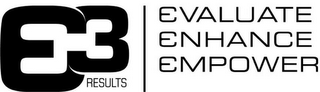 E3 RESULTS EVALUATE ENHANCE EMPOWER logo