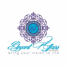 EA WEDDING DESIGNER EVENT & WEDDING ELEGANT AFFAIRS BY DIONE BRING YOUR VISION TO LIFE logo