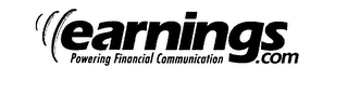 EARNINGS.COM POWERING FINANCIAL COMMUNICATION logo