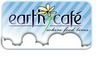 EARTH CAFÉ, WHERE FOOD LIVES logo