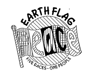EARTH FLAG PEACE FIVE RACES-ONE PEOPLE
