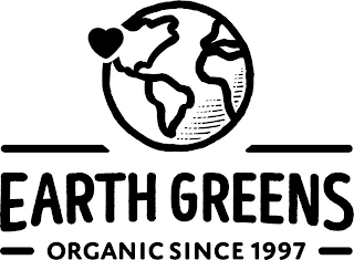 EARTH GREENS ORGANIC SINCE 1997 logo