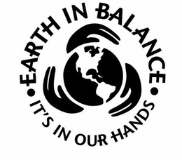 EARTH IN BALANCE IT'S IN OUR HANDS logo