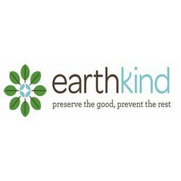 EARTHKIND PRESERVE THE GOOD, PREVENT THE REST logo
