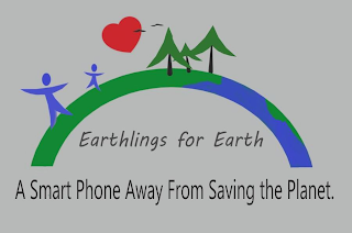 EARTHLINGS FOR EARTH A SMART PHONE AWAY FROM SAVING THE PLANET. logo