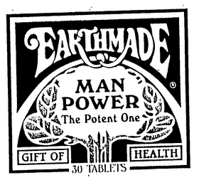 EARTHMADE MAN POWER THE POTENT ONE GIFT OF HEALTH logo
