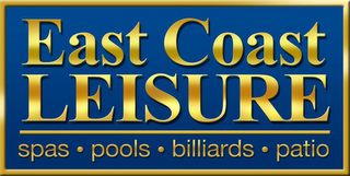 EAST COAST LEISURE SPAS · POOLS · BILLIARDS · PATIO logo
