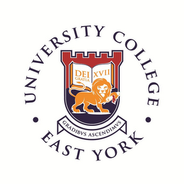 · EAST YORK · UNIVERSITY COLLEGE DEI XVII GRATIA GRADIBVS ASCENDIMVS logo