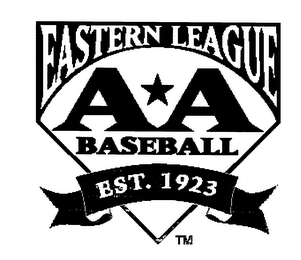 EASTERN LEAGUE A*A BASEBALL EST. 1923 logo