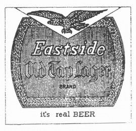 EASTSIDE OLD TAP LAGER BRAND ITS REAL BEER logo