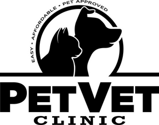 EASY · AFFORDABLE · PET APPROVED PETVETCLINIC logo