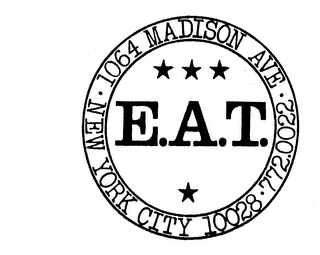 E.A.T. 1064 MADISON AVE. NEW YORK CITY 10028 772-0022 logo
