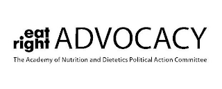 EAT RIGHT ADVOCACY THE ACADEMY OF NUTRITION AND DIETETICS POLITICAL ACTION COMMITTEE logo